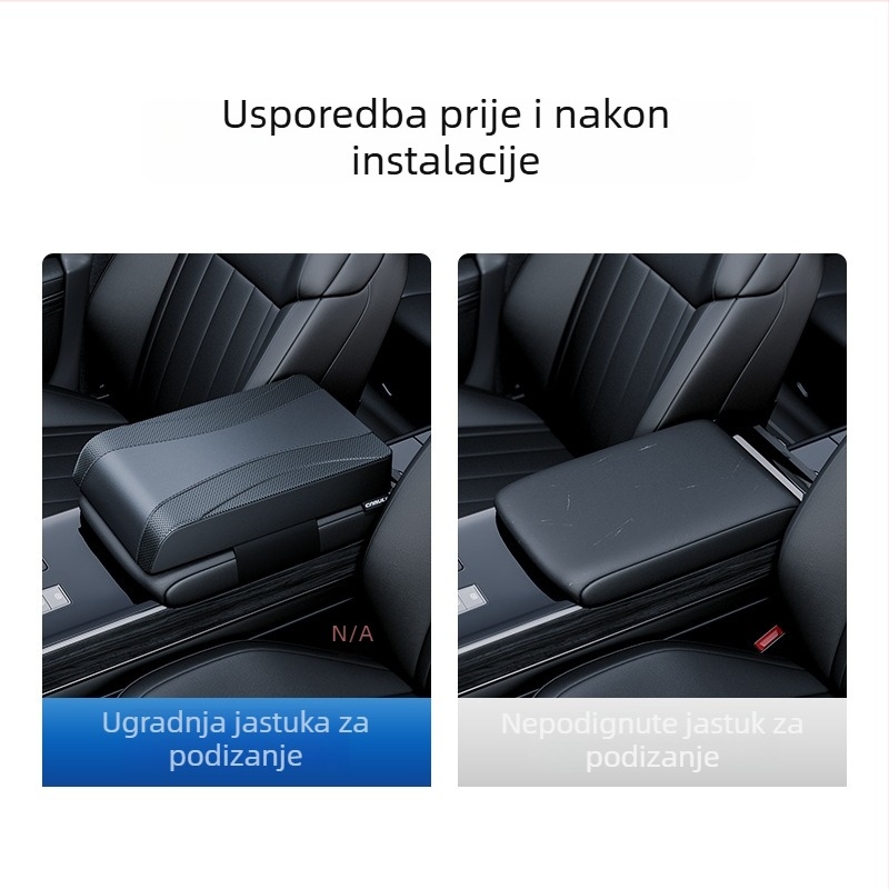 Auto naslon za ruku – kožna univerzalna podloga za središnji naslon, Cabron, opća kompatibilnost, prilagodljiva obrada (Materijal: koža; Brand: Cabron; Kompatibilni modeli: opći; Prilagodljiva obrada: Da)