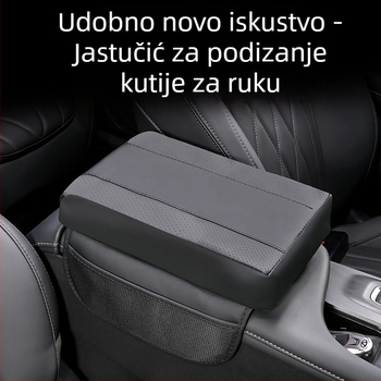 Kožni armrest za auto s jastučićem od memorijske pjene i vrećom za pohranu — patchwork stil, univerzalna kompatibilnost