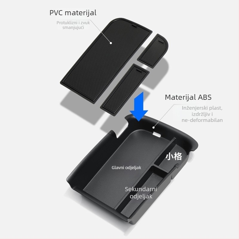 Kutija za pohranu u srednjoj konzoli za Zhiji L6 — ABS+PVC, vodootporna, prilagodljiva, mogućnost ispisa logotipa