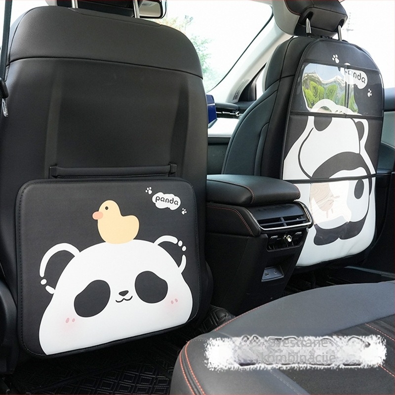 Kožna Panda zaštitna jastučnica za stražnji dio sjedala automobila, pogodna za sve sezone