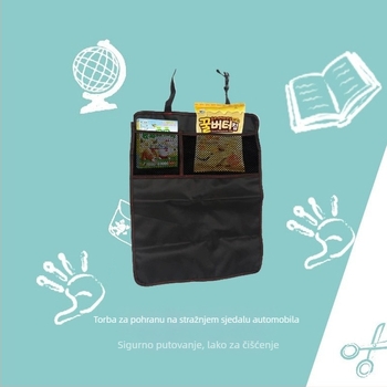 Automobilska stražnja sjedala protiv udara mata s 2-u-1 torbom za pohranu, universalna zaštita naslona, AUTOFIELD, Hua Yao tkanina, prilagodba dostupna