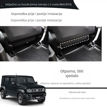 Kožni Kick Pad za Suzuki Jimny Nomade 2023+ - stražnja strana prednjeg sjedala