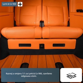 Kožna unutarnja zaštita podloga ispod donje treće sjedalice Lynk & Co 900, zaštita unutrašnjosti, stil 321, pjena, jednobojna