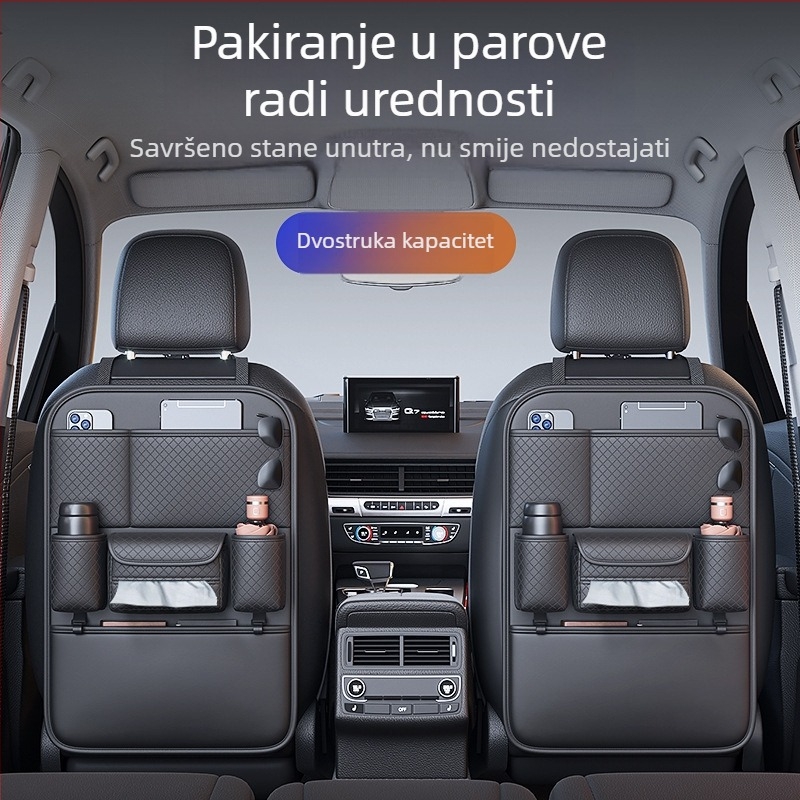 Torba za odlaganje iza stražnjeg sjedala automobila — kožna, vodootporna, prilagodljiva, mogućnost ispisa logotipa