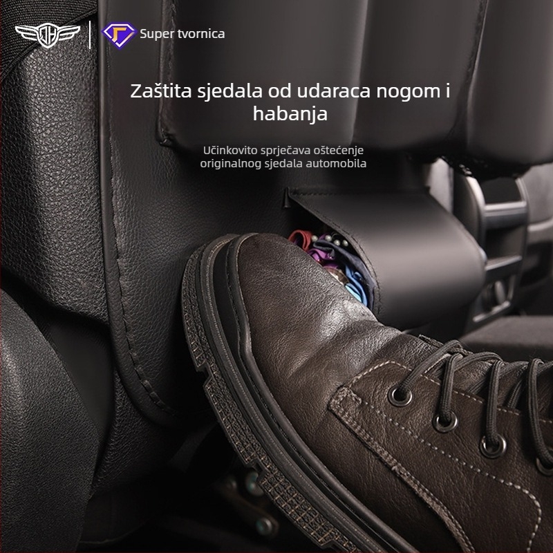 Kožna torbica za stražnju stranu sjedala automobila s karikaturnim motivom, višefunkcionalna kutija za pohranu i pladanj za jelo