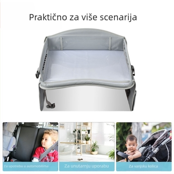 Tray za djecu za autosjedalicu – Oxford tkanina, korištenje na srednjem sjedalu, s ručkom, tisk loga dostupan, mogućnost prilagodbe