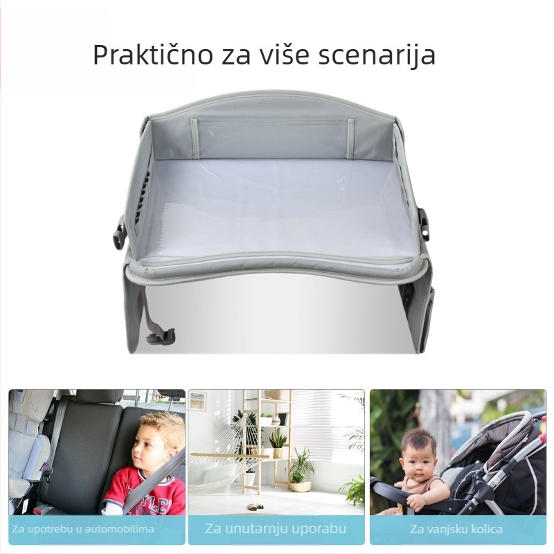 Tray za djecu za autosjedalicu – Oxford tkanina, korištenje na srednjem sjedalu, s ručkom, tisk loga dostupan, mogućnost prilagodbe