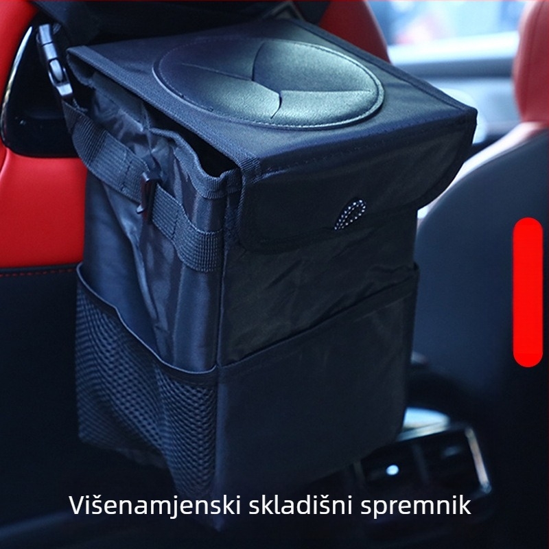 Town Head auto kanta za otpad – sklopiva, vodootporna, višenamjenska, s držačem na stražnjem dijelu naslona sjedala, otisak logotipa
