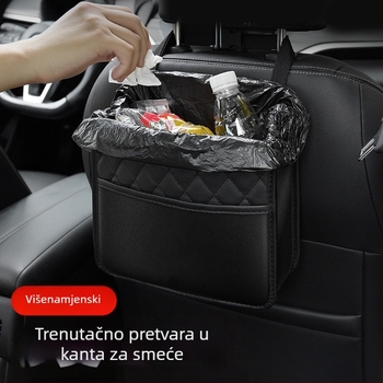 Kožna torba za pohranu za stražnje sjedalo automobila, vodootporni viseći organizator, universalna kompatibilnost, velik kapacitet