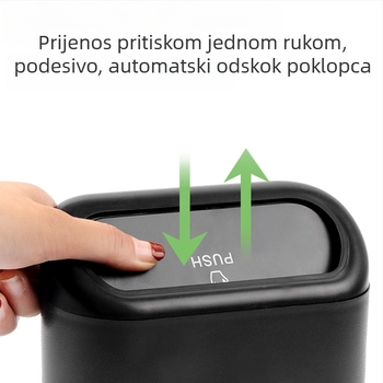 Vješena kutija za pohranu uz bočnu stranu vrata automobila s poklopcem — plastična, kapacitet 1,4 L, ovjesno pričvršćenje na naslon stražnjeg sjedala