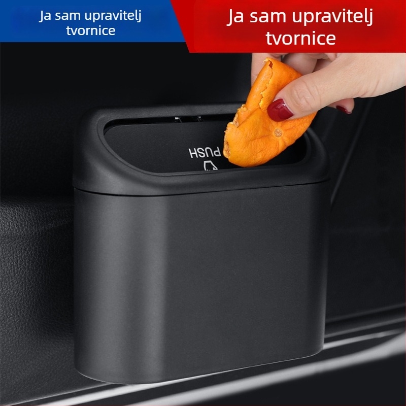 Vješena kutija za pohranu uz bočnu stranu vrata automobila s poklopcem — plastična, kapacitet 1,4 L, ovjesno pričvršćenje na naslon stražnjeg sjedala