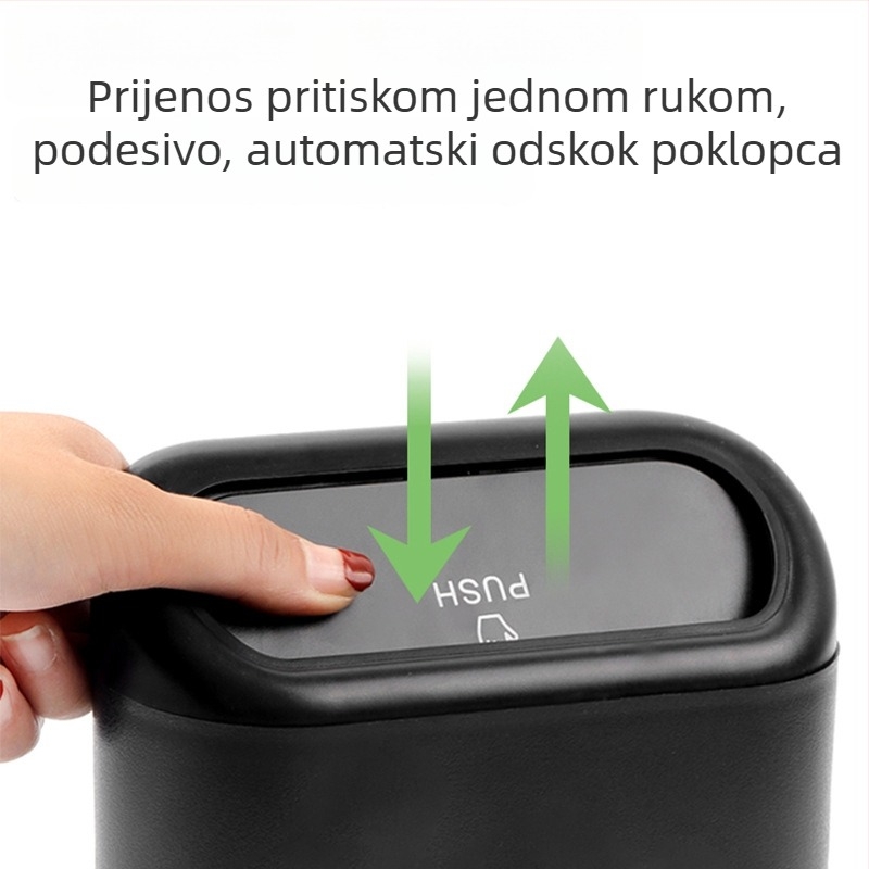 Vješena kutija za pohranu uz bočnu stranu vrata automobila s poklopcem — plastična, kapacitet 1,4 L, ovjesno pričvršćenje na naslon stražnjeg sjedala