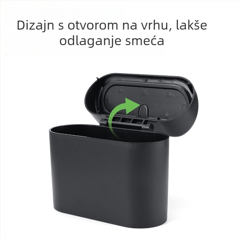 Vješena kutija za pohranu uz bočnu stranu vrata automobila s poklopcem — plastična, kapacitet 1,4 L, ovjesno pričvršćenje na naslon stražnjeg sjedala