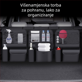 Torba za skladištenje na stražnjem dijelu automobila — kožna, viseća, velike kapacitete, prilagodljiva