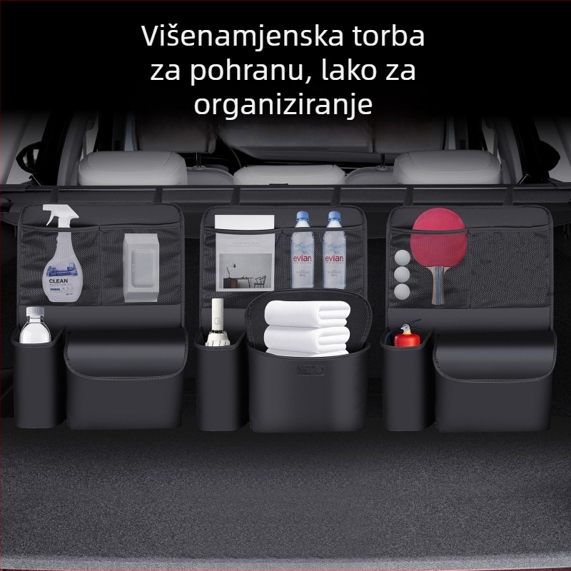 Torba za skladištenje na stražnjem dijelu automobila — kožna, viseća, velike kapacitete, prilagodljiva