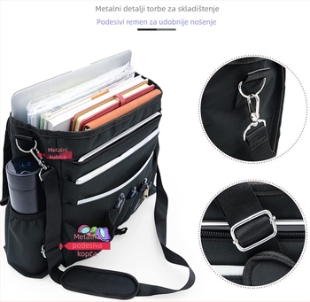 Torba za stražnji dio automobila — višenamjenski organizator za stražnju stranu naslona, torba za laptop, prijenosni dizajn Piggyback, Oxford tkanina, Mogućnost prilagodbe