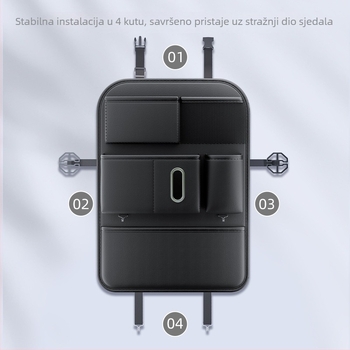 Torba za skladištenje za stražnje sjedalo automobila – Koža, Vodootporna, 2L, Viseći način