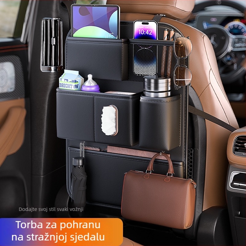 Torba za skladištenje za stražnje sjedalo automobila – Koža, Vodootporna, 2L, Viseći način