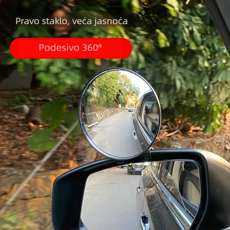 Pomoćni retrovizor za automobil za vožnju, mali okrugli retrovizor za vožnju unatrag, širokokutni pomoćni retrovizor za mrtve kutove