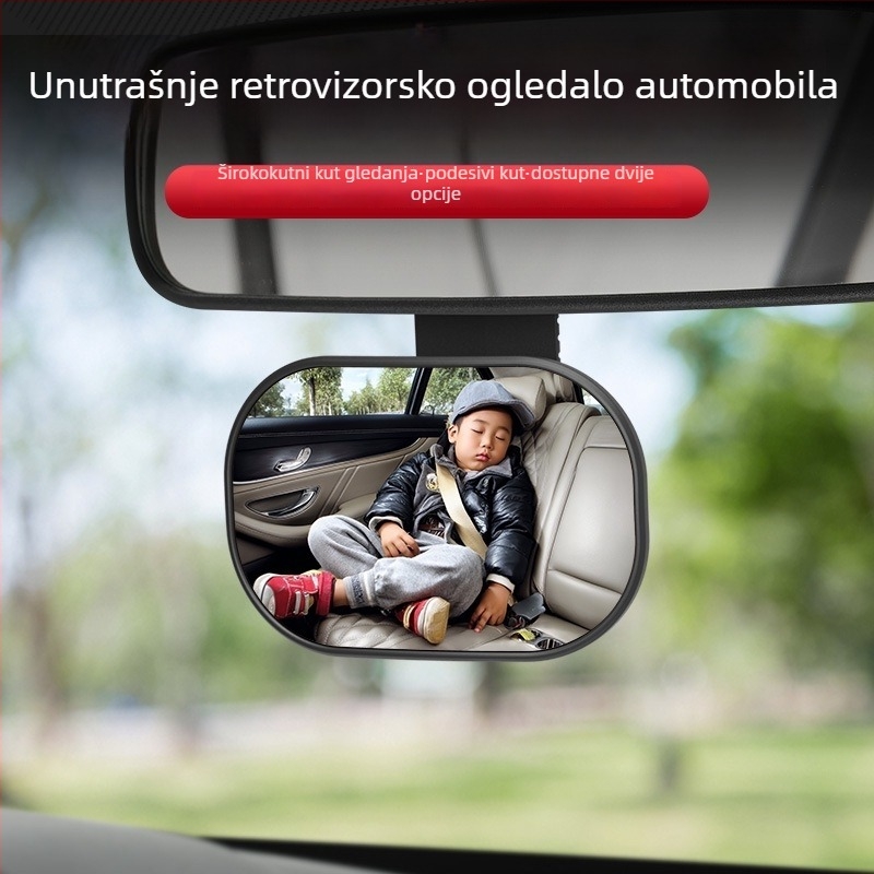 Unutarnje auto ogledalo za bebe, nadzor djeteta, širokokutno ogledalo za mrtve kutove, univerzalno