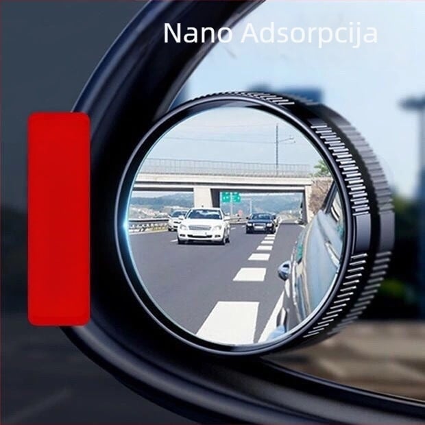 Automobilski retrovizor s usisnim držačem, 360° rotirajuće pomoćno zrcalo za mrtve kutove