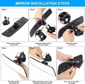 360° podesivi unutarnji retrovizor za vozila za obuku, pomoćni retrovizor za vožnju unatrag/posmatranje