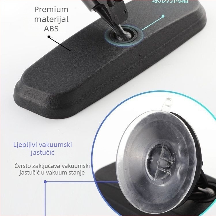 Unutarnji retrovizor s usisnom čašicom, za automobil/van, pomoć pri vožnji unatrag