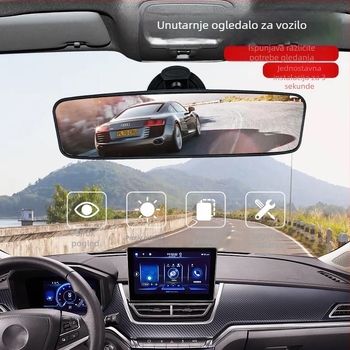 Unutarnji retrovizor automobila s usisnim držačem, širokim vidnim poljem, navigacijskim ogledalom i pomoćnim ogledalom za vozila za obuku