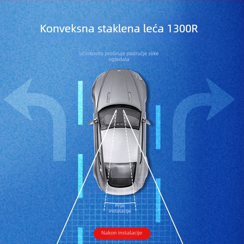 Pomoćni unutarnji retrovizor za automobil, HD široki kut gledanja, Snap-on ugradnja, marke Shunwei, težina 175 g, šifra SD-2415
