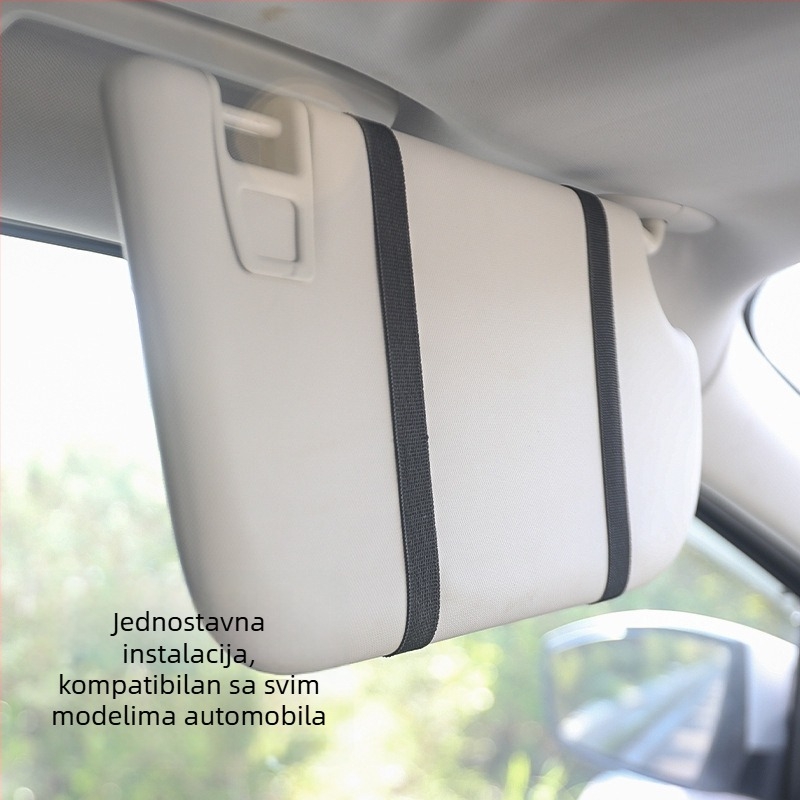 Automobilsko ogledalo za šminku s 5x povećanjem, HD površina, LED osvjetljenje, prilagodljivo trobojno svjetlo, univerzalno za auto.