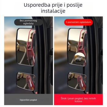Dodatno ogledalo za mrtvi kut za kamione i putnička vozila, konveksno, HD, širokokutno, malo kružno ogledalo za retrovizor