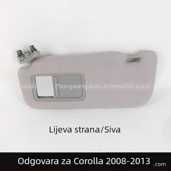 Kozmetičko ogledalo za Corolla 07-13, vizir za sunce, Snap-on ugradnja, Kentai, jednostavan dizajn, težina 0.35 kg