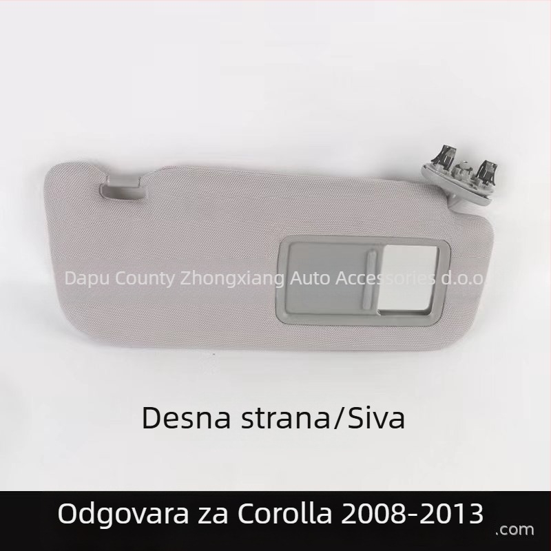 Kozmetičko ogledalo za Corolla 07-13, vizir za sunce, Snap-on ugradnja, Kentai, jednostavan dizajn, težina 0.35 kg