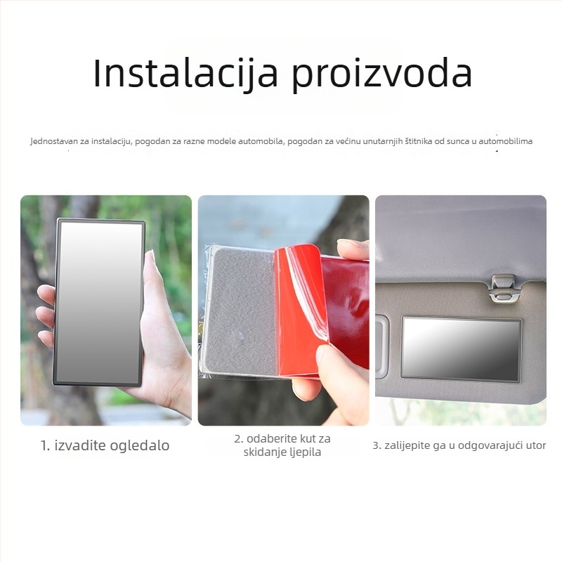 Automobilski vizir za sunce s ogledalom za šminkanje, univerzalni unutarnji dodatak za vozača i putnika