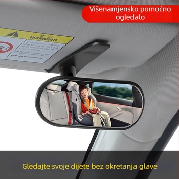 Unutarnje auto ogledalo s ljepilom, široki kut vida, nadzor bebe, veliki vid