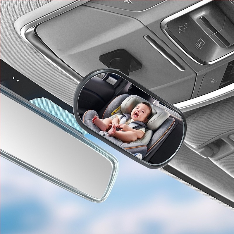 Unutarnje auto ogledalo s ljepilom, široki kut vida, nadzor bebe, veliki vid