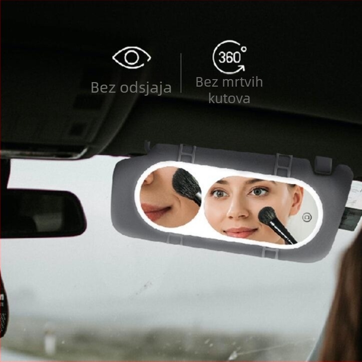 LED ogledalo za šminkanje u automobilu (montaža na klik, prilagodljiva izrada, licencirana privatna oznaka, opća kompatibilnost)