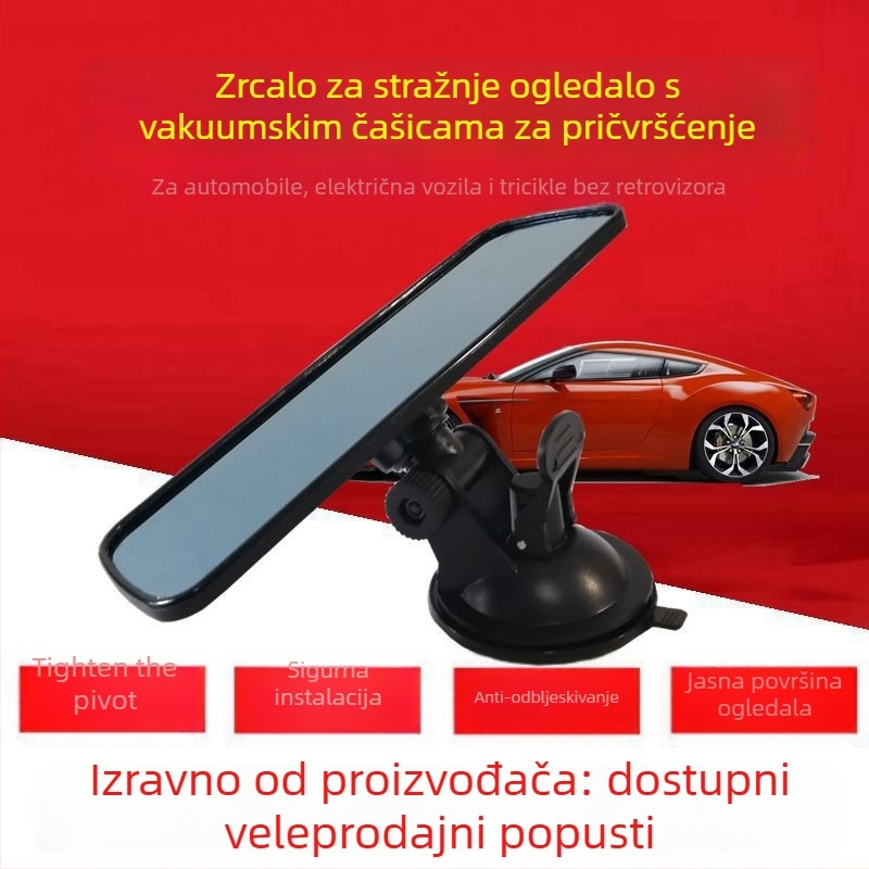 Auto retrovizor sa vakuum držačem, 360° rotacija, ravno ogledalo — Chong Lin, licencirana privatna marka