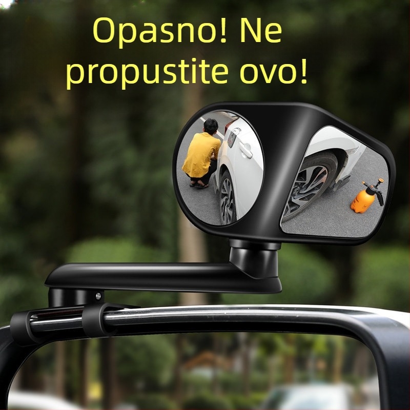 Multifunkcionalni pomoćni retrovizor za auto s rotacijom od 360°, širokokutnim pogledom naprijed i nazad