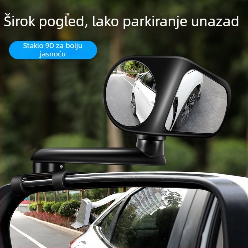 Multifunkcionalni pomoćni retrovizor za auto s rotacijom od 360°, širokokutnim pogledom naprijed i nazad