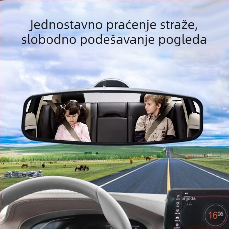 Unutarnji retrovizor s usisnom montažom; širok pogled; HD ogledalo mrtvih kutova; Marka Dao cool; za tricikle i školske automobile