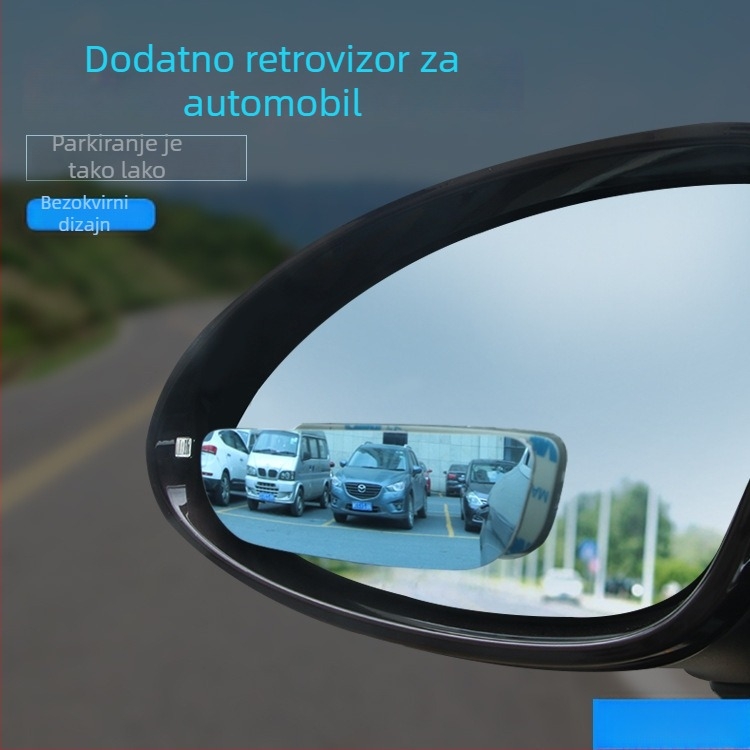 RUNDONG Auto bezokvirno staklno automobilsko ogledalo – podesiv kut gledanja, širok ugao gledanja, pomoćno retrovizor