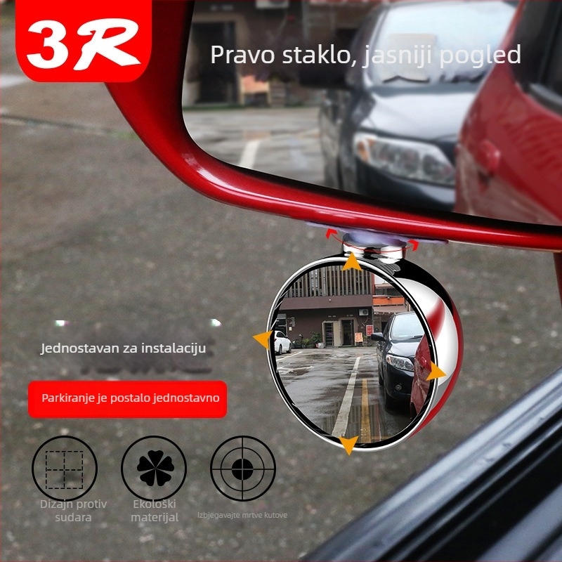 Ogledalo mrtvih kutova automobila za prednje i stražnje kotače, 360°, višestruke namjene, desno bočno zrcalo prednjeg kotača