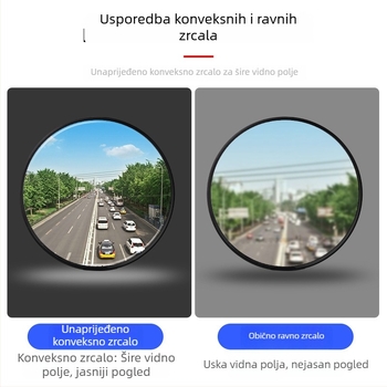 Unutarnje automobilno ogledalo za nadzor bebe s usisnom držačem, širokokutni kut, za tricikl