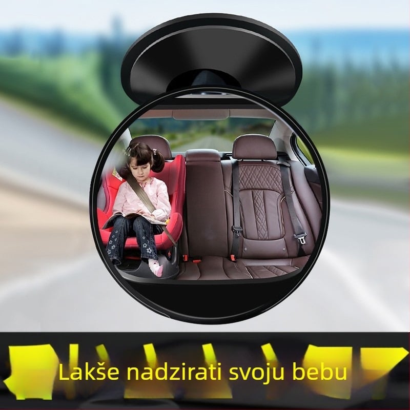 Unutarnje automobilno ogledalo za nadzor bebe s usisnom držačem, širokokutni kut, za tricikl