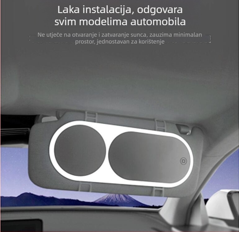 LED ogledalo za šminkanje u automobilu sa snap-on ugradnjom, opća kompatibilnost, dostupna prilagodba, licencirana privatna oznaka