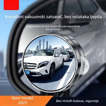 Auto retrovizor – okrugli, 360° široki kut, Ultra HD, vodootporan, s usisnom čašom