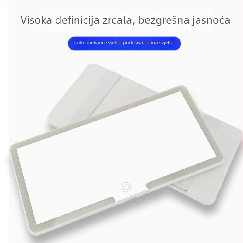 HD ogledalo za šminkanje s LED svjetlom u tri boje, snap-on ugradnja, univerzalna kompatibilnost, težina 220 g