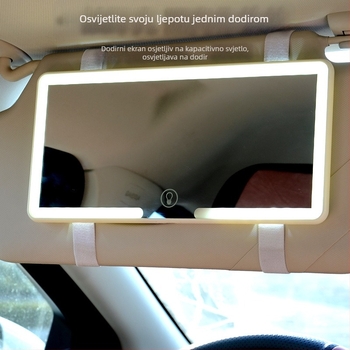 LED ogledalo za šminkanje u automobilu, prijenosno, visoke rezolucije, snap-on ugradnja, jednostavan stil