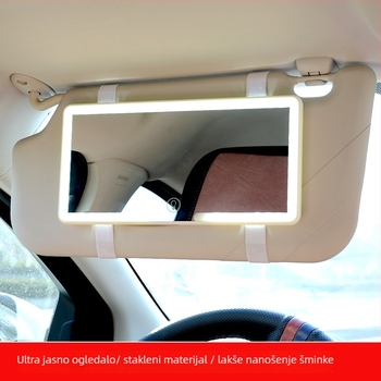 LED ogledalo za šminkanje u automobilu, prijenosno, visoke rezolucije, snap-on ugradnja, jednostavan stil